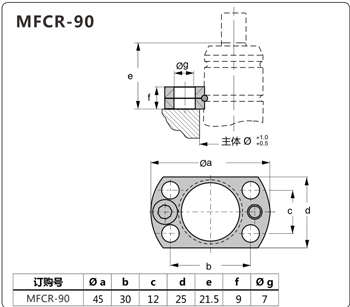 氮气弹簧安装法兰MFCR-90